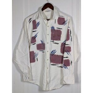 VTG Womens XL Button Up Shirt Southwest Vintage USA Made Crystal Springs 90s Art